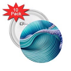 Pastel Sea Waves 2 25  Buttons (10 Pack)  by GardenOfOphir