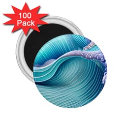 Pastel Sea Waves 2 25  Magnets (100 Pack)  by GardenOfOphir