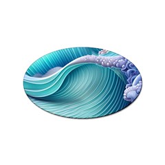 Pastel Sea Waves Sticker (oval) by GardenOfOphir