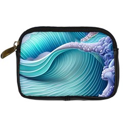 Pastel Sea Waves Digital Camera Leather Case by GardenOfOphir