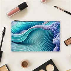 Pastel Sea Waves Cosmetic Bag (medium) by GardenOfOphir