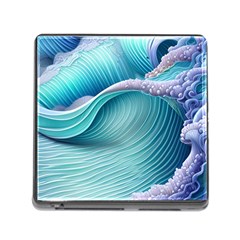 Pastel Sea Waves Memory Card Reader (square 5 Slot) by GardenOfOphir