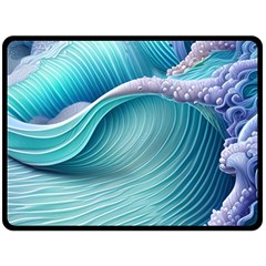 Pastel Sea Waves One Side Fleece Blanket (large) by GardenOfOphir