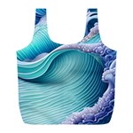 Pastel Sea Waves Full Print Recycle Bag (L) Back