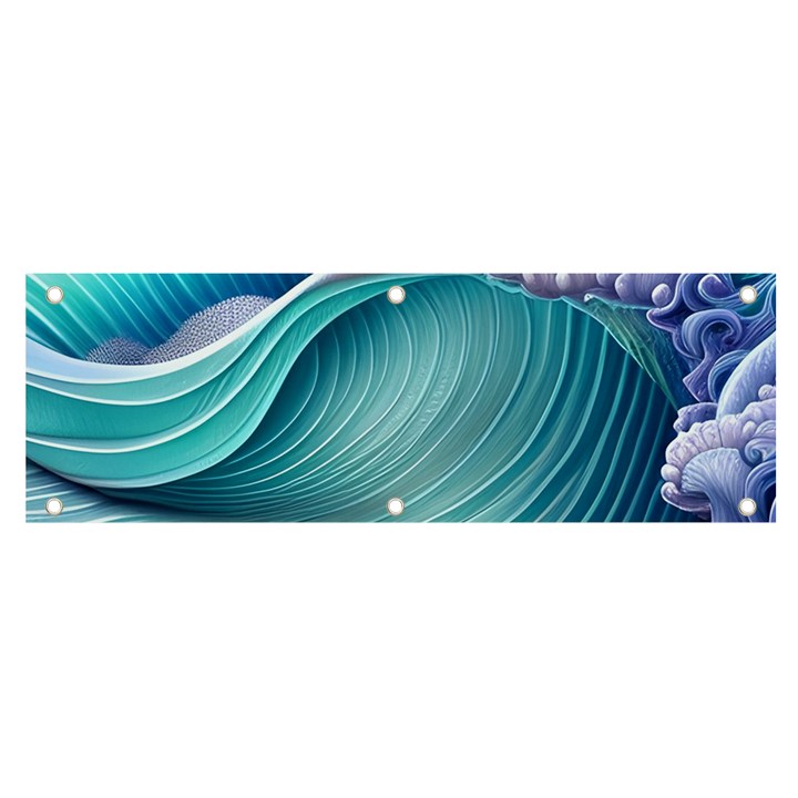 Pastel Sea Waves Banner and Sign 6  x 2 