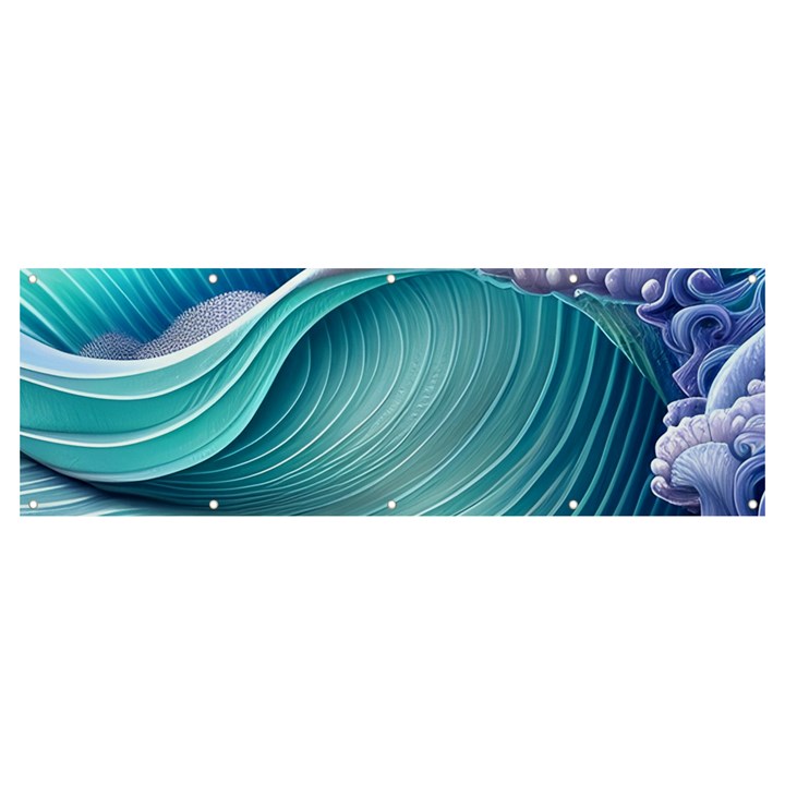 Pastel Sea Waves Banner and Sign 12  x 4 