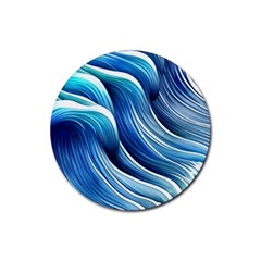 Sunny Ocean Wave Rubber Round Coaster (4 Pack) by GardenOfOphir