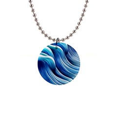 Sunny Ocean Wave 1  Button Necklace by GardenOfOphir