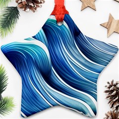 Sunny Ocean Wave Star Ornament (two Sides) by GardenOfOphir