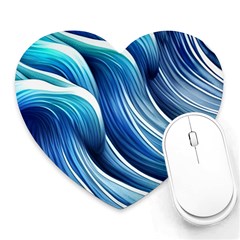 Sunny Ocean Wave Heart Mousepad by GardenOfOphir