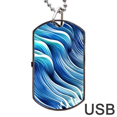 Sunny Ocean Wave Dog Tag Usb Flash (two Sides) by GardenOfOphir