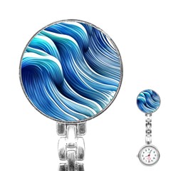 Sunny Ocean Wave Stainless Steel Nurses Watch by GardenOfOphir