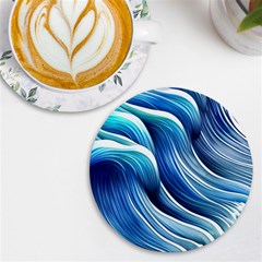 Sunny Ocean Wave Uv Print Round Tile Coaster by GardenOfOphir