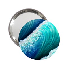 Abstract Waves In Blue And Green 2 25  Handbag Mirrors by GardenOfOphir