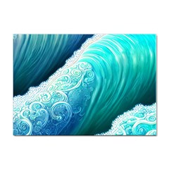 Abstract Waves In Blue And Green Sticker A4 (100 Pack) by GardenOfOphir