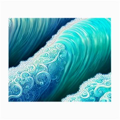 Abstract Waves In Blue And Green Small Glasses Cloth (2 Sides) by GardenOfOphir