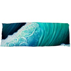 Abstract Waves In Blue And Green Body Pillow Case Dakimakura (two Sides) by GardenOfOphir