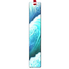 Abstract Waves In Blue And Green Large Book Marks by GardenOfOphir