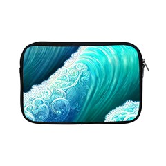 Abstract Waves In Blue And Green Apple Ipad Mini Zipper Cases by GardenOfOphir