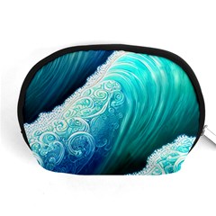 Abstract Waves In Blue And Green Accessory Pouch (medium) by GardenOfOphir