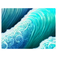 Abstract Waves In Blue And Green Premium Plush Fleece Blanket (extra Small)