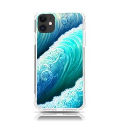 Abstract Waves In Blue And Green Iphone 11 Tpu Uv Print Case