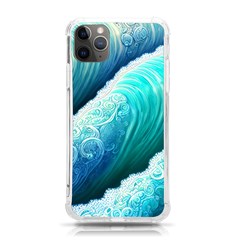 Abstract Waves In Blue And Green Iphone 11 Pro Max 6 5 Inch Tpu Uv Print Case