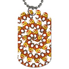 Owl Animal Bird Nature Feather Eyes Plumage Dog Tag (two Sides) by Ravend