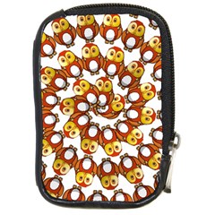 Owl Animal Bird Nature Feather Eyes Plumage Compact Camera Leather Case