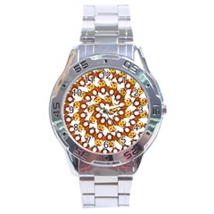 Owl Animal Bird Nature Feather Eyes Plumage Stainless Steel Analogue Watch by Ravend