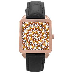 Owl Animal Bird Nature Feather Eyes Plumage Rose Gold Leather Watch  by Ravend