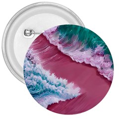 Ocean Waves In Pink 3  Buttons by GardenOfOphir