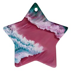 Ocean Waves In Pink Ornament (star)