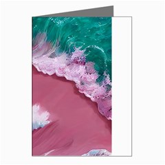 Ocean Waves In Pink Greeting Cards (pkg Of 8) by GardenOfOphir