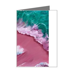 Ocean Waves In Pink Mini Greeting Card by GardenOfOphir