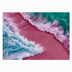 Ocean Waves In Pink Large Glasses Cloth (2 Sides) by GardenOfOphir