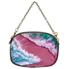 Ocean Waves In Pink Chain Purse (one Side) by GardenOfOphir