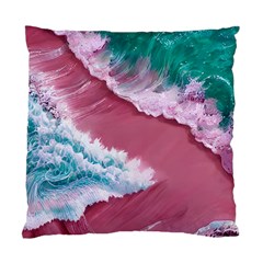 Ocean Waves In Pink Standard Cushion Case (one Side) by GardenOfOphir