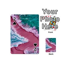 Ocean Waves In Pink Playing Cards 54 Designs (mini) by GardenOfOphir