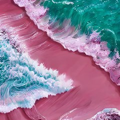 Ocean Waves In Pink Play Mat (rectangle) by GardenOfOphir