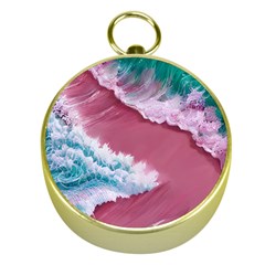 Ocean Waves In Pink Gold Compasses by GardenOfOphir