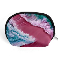 Ocean Waves In Pink Accessory Pouch (medium) by GardenOfOphir