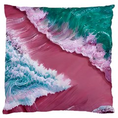 Ocean Waves In Pink Standard Premium Plush Fleece Cushion Case (two Sides) by GardenOfOphir