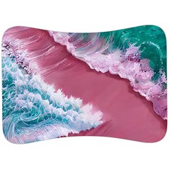 Ocean Waves In Pink Velour Seat Head Rest Cushion by GardenOfOphir