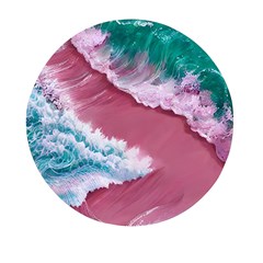 Ocean Waves In Pink Mini Round Pill Box by GardenOfOphir