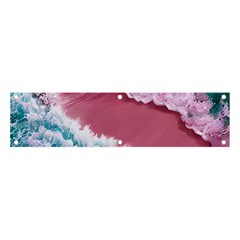 Ocean Waves In Pink Banner And Sign 4  X 1  by GardenOfOphir