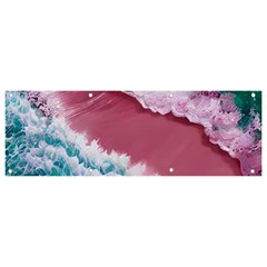 Ocean Waves In Pink Banner And Sign 9  X 3  by GardenOfOphir