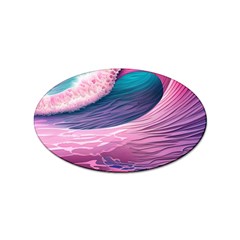 Pink Waves On The Beach Ii Sticker Oval (10 Pack) by GardenOfOphir