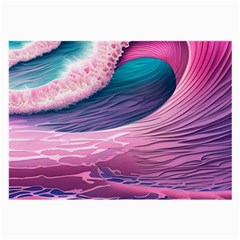 Pink Waves On The Beach Ii Large Glasses Cloth by GardenOfOphir