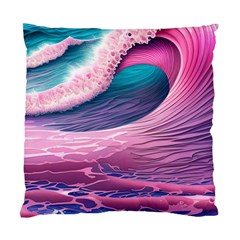 Pink Waves On The Beach Ii Standard Cushion Case (one Side) by GardenOfOphir